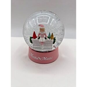 New Martha Stewart "Martha on the Mantel" Pink Holiday Snow Globe